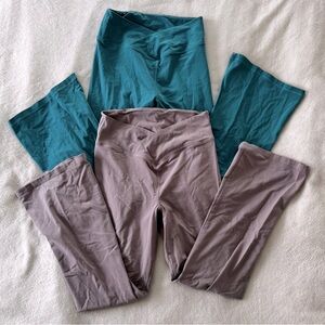 Set of 2 PINK Victoria's Secret Crossover Flared Leggings- purple & blue